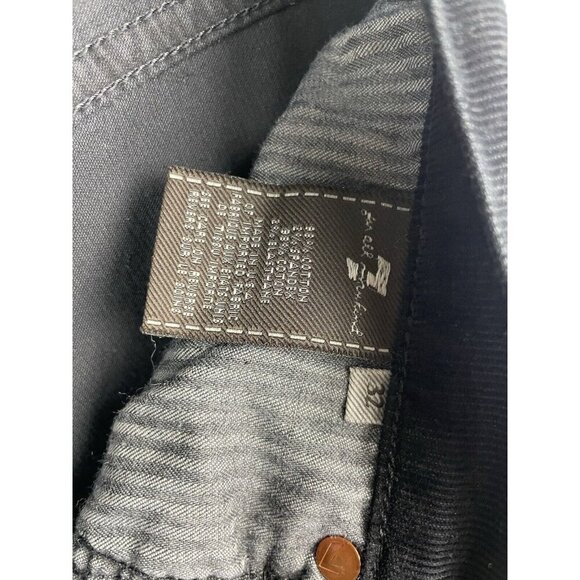 7 For All Mankind Black Roxanne Corduroy Mid Rise Jeans Size 32 - Picture 6 of 6